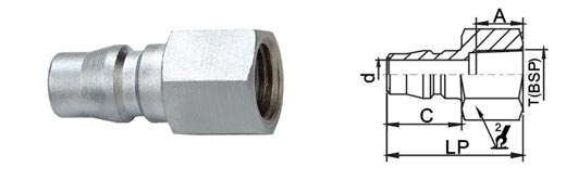 Manual Type Pneumatic Quick Disconnect Couplings , Chrome Three Air Quick Disconnect