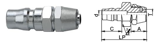 Manual Type Pneumatic Quick Disconnect Couplings , Chrome Three Air Quick Disconnect
