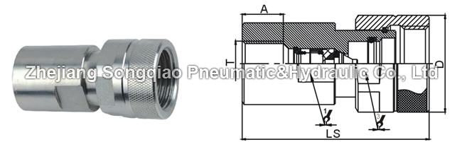 Threaded Connection Type Hydraulic Quick Connect Couplings KZE-BD Faster VVS Interchange