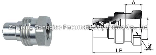Threaded Connection Type Hydraulic Quick Connect Couplings KZE-BD Faster VVS Interchange