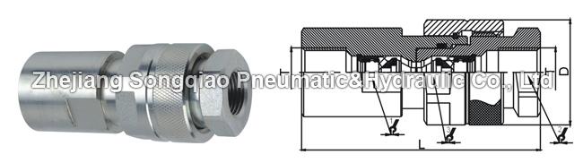 Threaded Connection Type Hydraulic Quick Connect Couplings KZE-BD Faster VVS Interchange