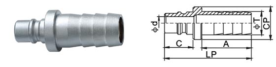 Chinese Type Pneumatic Quick Disconnect Couplings QKD-158 Chrome Plated