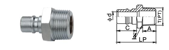 Chinese Type Pneumatic Quick Disconnect Couplings QKD-158 Chrome Plated
