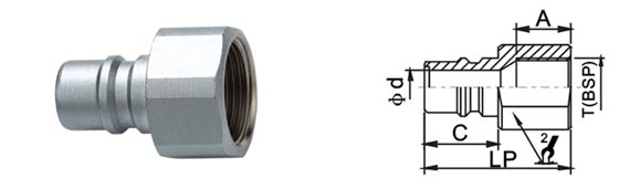 Chinese Type Pneumatic Quick Disconnect Couplings QKD-158 Chrome Plated