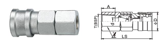 Small Type Pneumatic Quick Disconnect Couplings QKD-153 Chinese Standard Chrome Plated