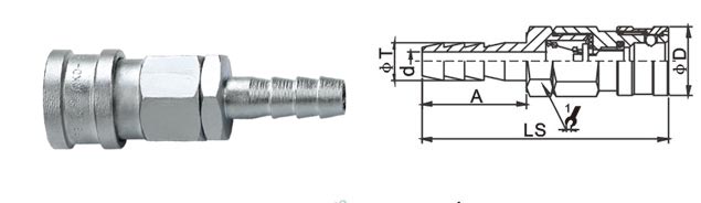 Small Type Pneumatic Quick Disconnect Couplings QKD-153 Chinese Standard Chrome Plated