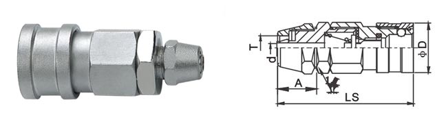 Small Type Pneumatic Quick Disconnect Couplings QKD-153 Chinese Standard Chrome Plated