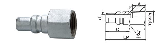 Small Type Pneumatic Quick Disconnect Couplings QKD-153 Chinese Standard Chrome Plated