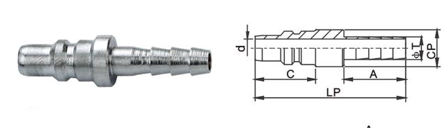 Small Type Pneumatic Quick Disconnect Couplings QKD-153 Chinese Standard Chrome Plated