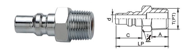 Small Type Pneumatic Quick Disconnect Couplings QKD-153 Chinese Standard Chrome Plated