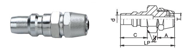 Small Type Pneumatic Quick Disconnect Couplings QKD-153 Chinese Standard Chrome Plated