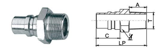 Semi - Automatic Type Pneumatic Quick Disconnect Couplings QKD-Z In Carbon Steel
