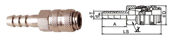 Straight Through Pneumatic Quick Disconnect Couplings , High Flow Quick Disconnect Air
