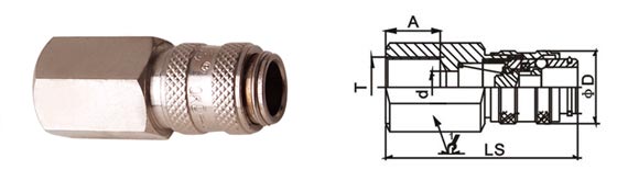Straight Through Pneumatic Quick Disconnect Couplings , High Flow Quick Disconnect Air