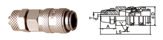 Straight Through Pneumatic Quick Disconnect Couplings , High Flow Quick Disconnect Air