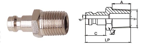 Straight Through Pneumatic Quick Disconnect Couplings , High Flow Quick Disconnect Air