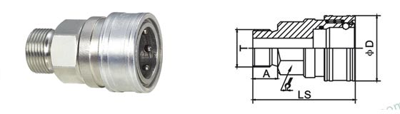 High Flow 3.5 Mpa Pneumatic Quick Disconnect Couplings QKD-T Non - Valve Type