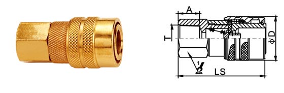 Nickle Plated Quick Disconnect Coupling LAM American Type ISO 6150B Standard