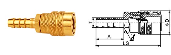 Nickle Plated Quick Disconnect Coupling LAM American Type ISO 6150B Standard